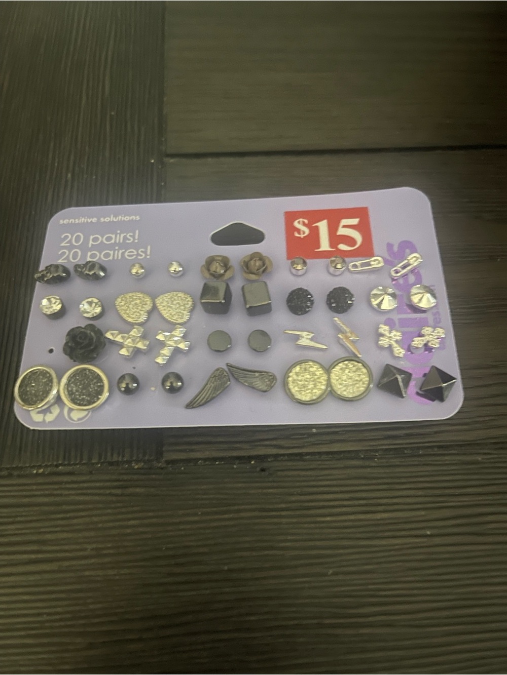 Claire’s Halloween 🎃 Black and Silver Earring Set - 20 Pairs NWT
